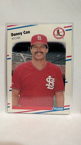 #28 Danny Cox St Louis Cardinals 1988 Fleer Baseball Card