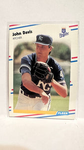 #255 John Davis Kansas City Royals 1988 Fleer Baseball Card