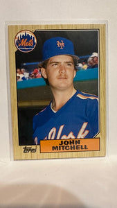 #80T John Mitchell New York Mets 1987 Topps Baseball Card