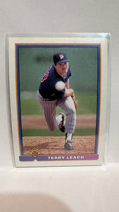 #340 Terry Leach Minnesota Twins 1991 Bowman Baseball Card