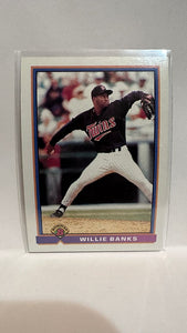 #341 Willie Banks Minnesota Twins 1991 Bowman Baseball Card