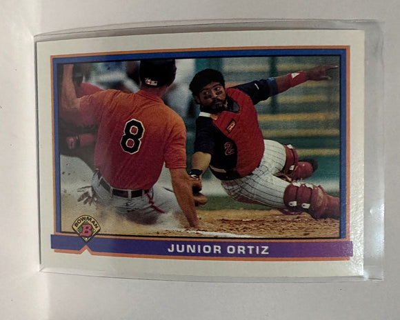 #328 Junior Ortiz Minnesota Twins 1991 Bowman Baseball Card