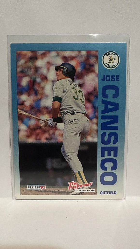 #13 of 24 Jose Canseco The Performer Oakland Athletics 1992 Fleer Baseball Card