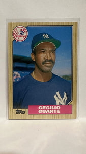 #40T Cecilio Guante New York Yankees 1987 Topps Baseball Card