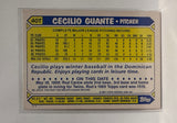 #40T Cecilio Guante New York Yankees 1987 Topps Baseball Card