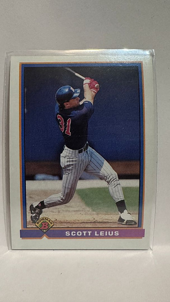 #337 Scott Leius Minnesota Twins 1991 Bowman Baseball Card