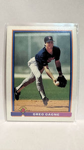 #338 Greg Gagne Minnesota Twins 1991 Bowman Baseball Card