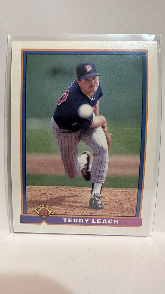 #340 Terry Leach Minnesota Twins 1991 Bowman Baseball Card