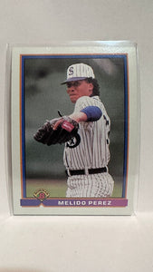 #344 Melido Perez Chicago White Sox 1991 Bowman Baseball Card