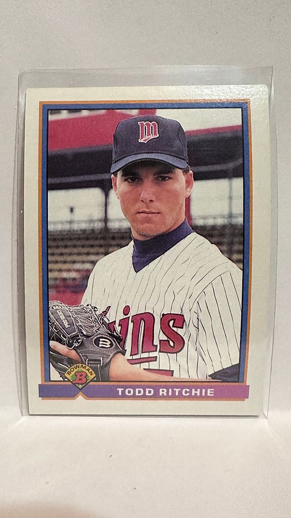 #332 Todd Ritchie Minnesota Twins 1991 Bowman Baseball Card