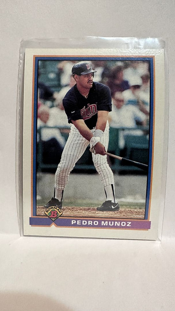 #336 Pedro Munoz Minnesota Twins 1991 Bowman Baseball Card