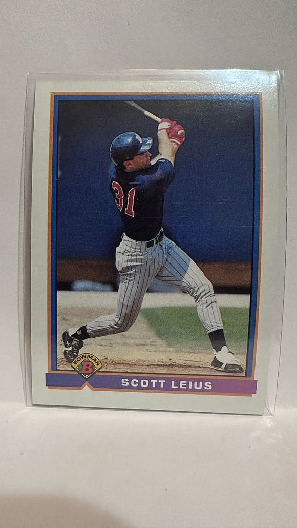 #337 Scott Leius Minnesota Twins 1991 Bowman Baseball Card