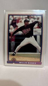 #341 Willie Banks Minnesota Twins 1991 Bowman Baseball Card