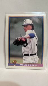 #344 Melido Perez Chicago White Sox 1991 Bowman Baseball Card