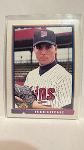 #332 Todd Ritchie Minnesota Twins 1991 Bowman Baseball Card