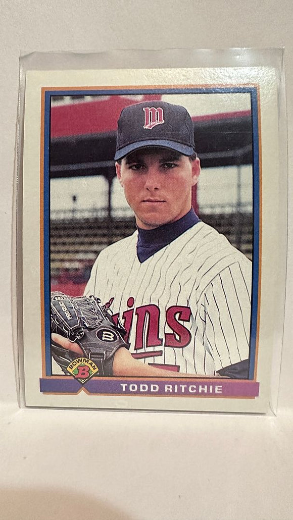 #332 Todd Ritchie Minnesota Twins 1991 Bowman Baseball Card