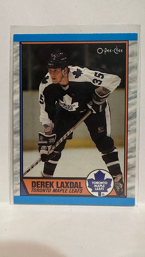 #169 Derek Laxdal Toronto Maple Leafs 89-90 O-Pee-Chee Hockey Card