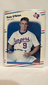 #475 Pete O'Brien Texas Rangers 1988 Fleer Baseball Card