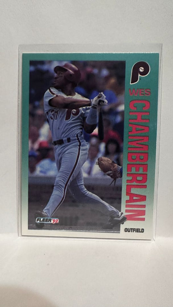 #524 Wes Chamberlain Philadelphia Phillies 1992 Fleer Baseball Card