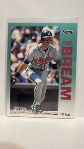 #354 Sid Bream Atlanta Braves 1992 Fleer Baseball Card