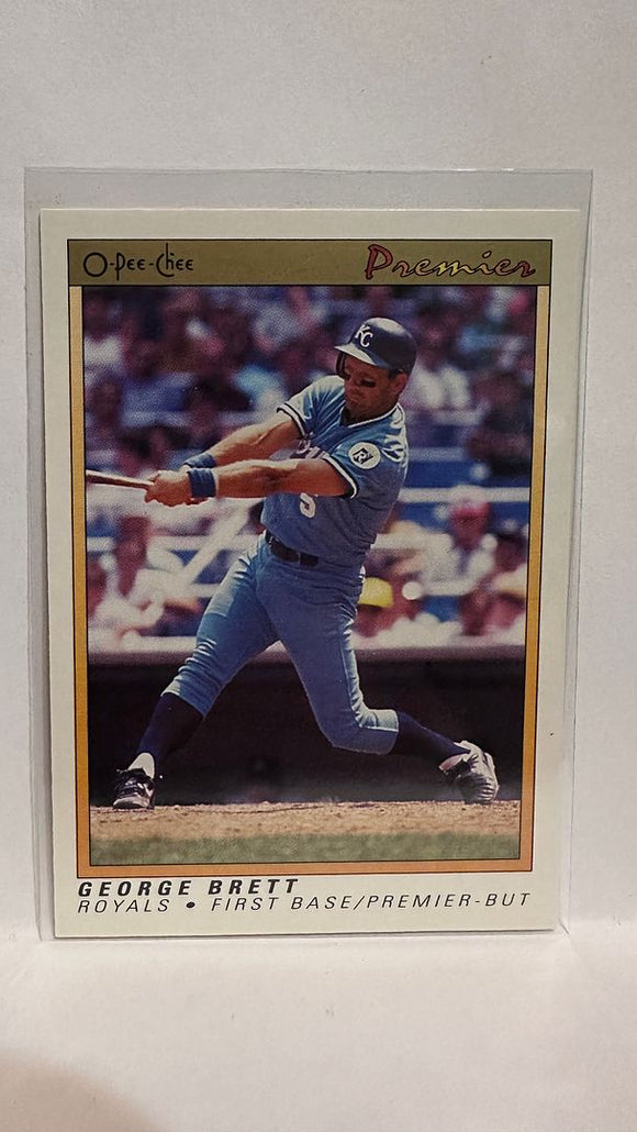 #14 George Brett Kansas City Royals 1991 O-Pee-Chee Premier Baseball Card