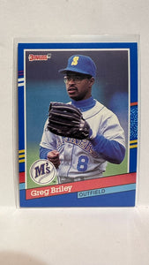 #352 Gregory Briley Seattle Mariners 1991 Donruss Baseball Card