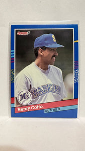 #343 Henry Cotto Seattle Mariners 1991 Donruss Baseball Card