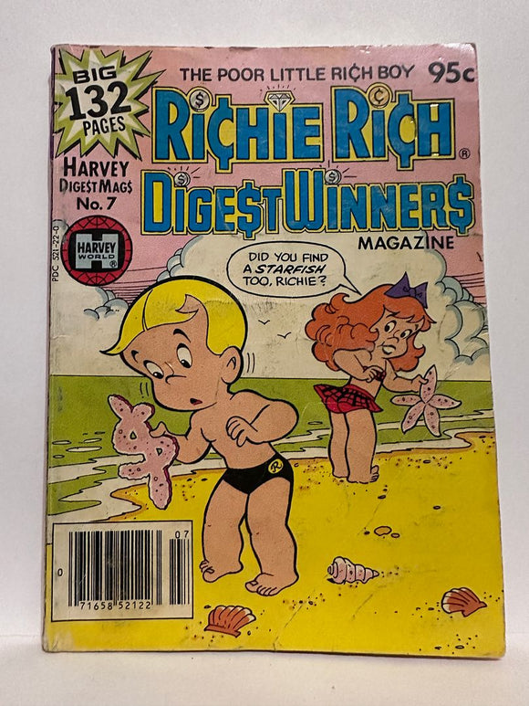 # 7 Richie Rich Digest Winners Harvey © 1980 Comic Digest Book Paperback