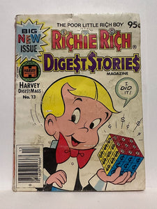 # 13 Richie Rich Digest Stories Harvey © 1982 Comic Digest Book Paperback