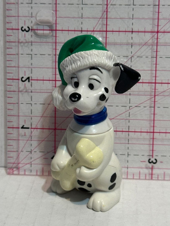 101 Dalmations Holiday Puppy Green Santa Hat Bone Disney Mcdonalds TV Movie Toy