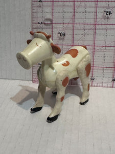 Fisher Price Little People White Brown Cow Animal Toy