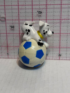 101 Dalmation Puppy on a Blue Soccar Ball Disney Mcdonalds TV Movie Toy