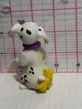 101 Dalmation Puppy Sitting up Yellow Bow Purple Collar Disney Mcdonalds TV Movie Toy