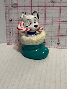 101 Dalmations Puppy in Christmas Stocking Candy Cane Disney TV Movie Toy