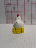 Chicken Hen Sitting on a Straw Bale Little People Fisher Price Action Figure Toy