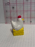 Chicken Hen Sitting on a Straw Bale Little People Fisher Price Action Figure Toy