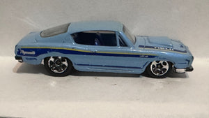 Blue Hemi Plymouth Cuda 2012 Hot Wheels Diecast Car