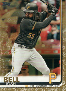 #208 Josh Bell 0698/2019 Gold Pittsburgh Pirates 2019 Topps Series 1 Baseball Card