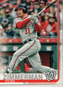 #133 Ryan Zimmerman Washington Nationals 2019 Topps Series 1 Baseball Card