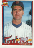 #124 Randy Bush Minnesota Twins 1991 Topps Baseball Card DAO
