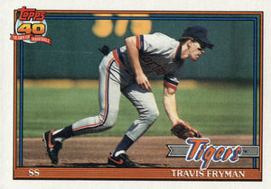 #128 Travis Fryman Detroit Tigers 1991 Topps Baseball Card DAP
