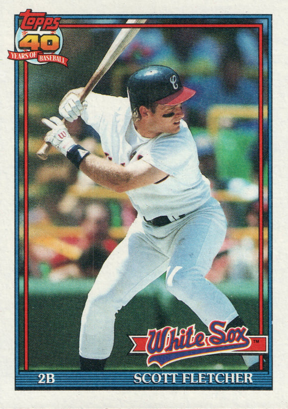 #785 Scott Fletcher Chicago White Sox 1991 Topps Baseball Card DAP