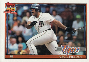 #720 Cecil Fielder Detroit Tigers 1991 Topps Baseball Card DAP