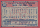 #720 Cecil Fielder Detroit Tigers 1991 Topps Baseball Card DAP