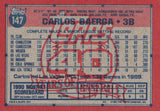 #147 Carlos Baerga Cleveland Indians 1991 Topps Baseball Card DAP