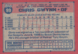 #99 Chris Gwynn Los Angeles Dodgers 1991 Topps Baseball Card DAP