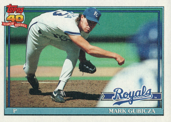 #265 Mark Gubicza Kansas City Royals 1991 Topps Baseball Card DAP