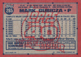 #265 Mark Gubicza Kansas City Royals 1991 Topps Baseball Card DAP