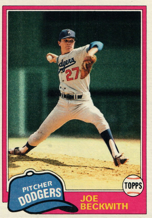 #231 Joe Beckwith Los Angeles Dodgers 1991 Topps Baseball Card DAP