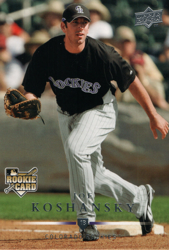 #324 Joe Koshansky Rookie Colorado Rockies 2008 Upper Deck Series 1 Baseball Card